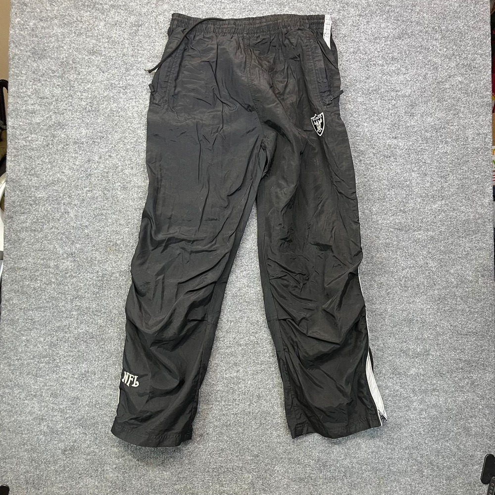 Vintage Las Vegas Raiders NFL Track Pants Men's Large Black Drawstring - 34X31